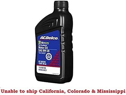 ACDelco 109236 0W-20 dexos1 Gen 2 Full Synthetic Motor Oil 1 Quart (8 pack) in Saudi Arabia