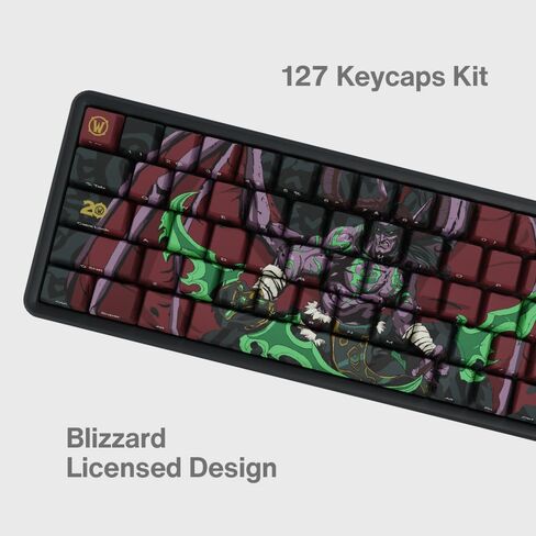 World of Warcraft Illidan Stormrage Full Art Keycap Set PBT Dye Keycaps for Mechanical Gaming Keynshes ، مفاتيح Cherry MX ، طباعة جانبية مخصصة ، دعم ISO ANSI ، تخطيط الولايات المتحدة - مرخص رسميًا in Kuwait