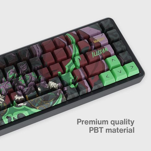 World of Warcraft Illidan Stormrage Full Art Keycap Set PBT Dye Keycaps for Mechanical Gaming Keynshes ، مفاتيح Cherry MX ، طباعة جانبية مخصصة ، دعم ISO ANSI ، تخطيط الولايات المتحدة - مرخص رسميًا in Kuwait
