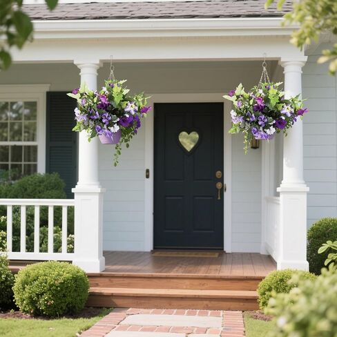 Artificial Flowers for Outdoors, 2 PCS Morning Glory Artificial Flowers, UV Resistant Artificial Outdoor Flowers, Hanging Flowers for Outdoors Faux Plants Outdoor in Saudi Arabia