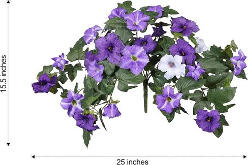 Artificial Flowers for Outdoors, 2 PCS Morning Glory Artificial Flowers, UV Resistant Artificial Outdoor Flowers, Hanging Flowers for Outdoors Faux Plants Outdoor in Saudi Arabia