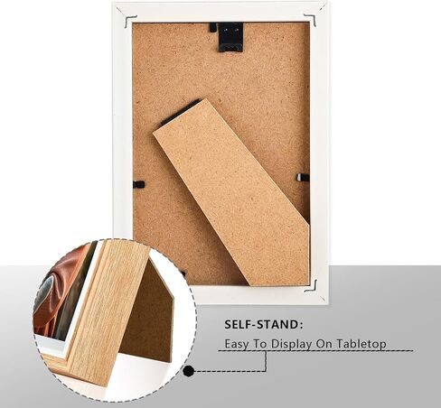 إطار الصورة المزدوج 4 × 6 إطارات الصور العمودية والأفقية ، تقف على سطح المكتب إطار صورة للطي لعرض الطاولة (الحبوب الخشبية ، 4x6-6x4) in Kuwait
