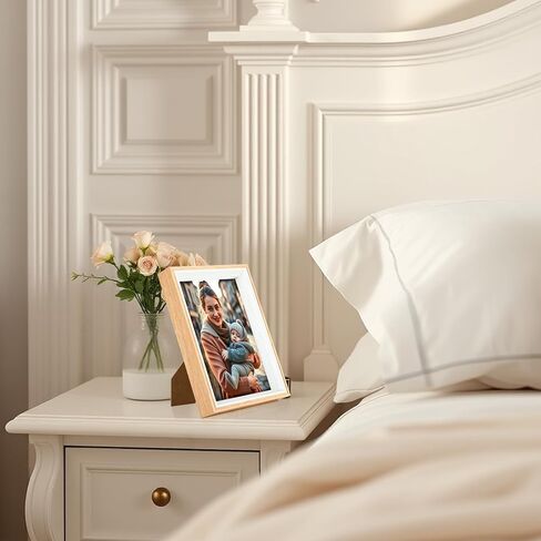 إطار الصورة المزدوج 4 × 6 إطارات الصور العمودية والأفقية ، تقف على سطح المكتب إطار صورة للطي لعرض الطاولة (الحبوب الخشبية ، 4x6-6x4) in Kuwait