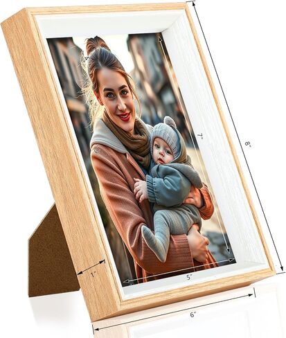إطار الصورة المزدوج 4 × 6 إطارات الصور العمودية والأفقية ، تقف على سطح المكتب إطار صورة للطي لعرض الطاولة (الحبوب الخشبية ، 4x6-6x4) in Kuwait