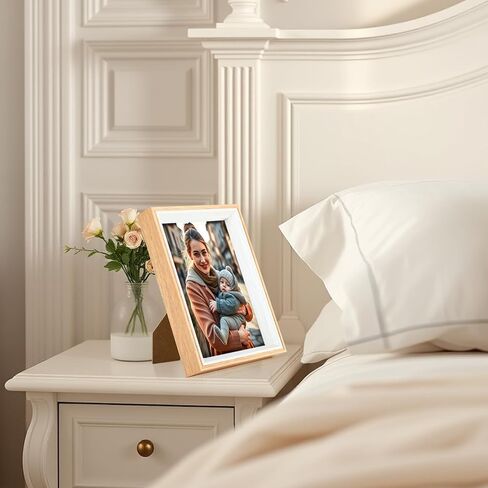 إطار الصورة المزدوج 4 × 6 إطارات الصور العمودية والأفقية ، تقف على سطح المكتب إطار صورة للطي لعرض الطاولة (الحبوب الخشبية ، 4x6-6x4) in Kuwait