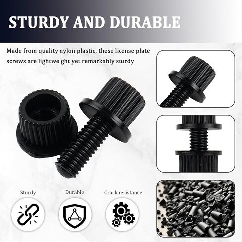 8PCS Motorcycle License Plate Screws,Nylon Motorcycle License Plate Bolts for Fixing Standard Licenses Plates Holder,Universal Licenses Plates Fasteners Exterior Accessories in Kuwait