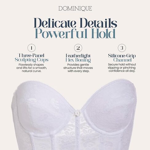 دومينيك أنابيل دانتيل الطويل برا برا #7749 - غطس الجبهة ، والرباطات القابلة للفصل -lingerie للنساء in Kuwait