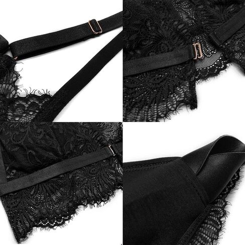 Shekini Lace Bralettes for Women Front Front Closure Bras Pated Wire Triangle Free Wireless Halter Bra Racerback Crop Stest Stest Bra in Kuwait