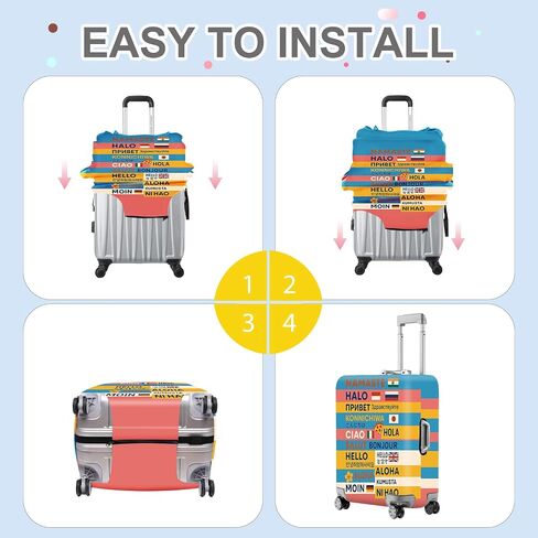 ANNA QUEEN Starry Night Bee Luggage Cover, Swirling Sky Suitcase Protector, Washable Stretchable Travel Sleeve for 28-30 Inch Luggage in Kuwait