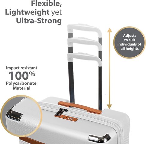 مجموعة Champs 'Vintage III' '3 قطع قابلة للتوسيع الأمتعة الدوار مجموعة الأمتعة مع ميناء USB (العاج) in Kuwait