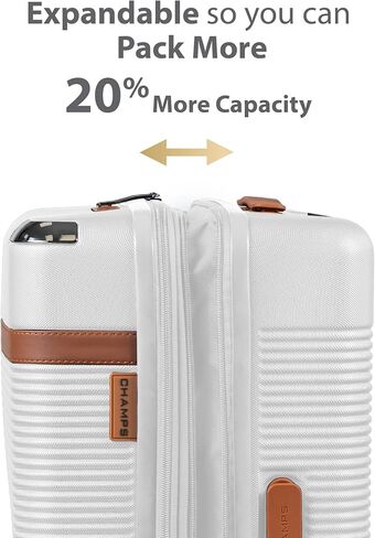 مجموعة Champs 'Vintage III' '3 قطع قابلة للتوسيع الأمتعة الدوار مجموعة الأمتعة مع ميناء USB (العاج) in Kuwait