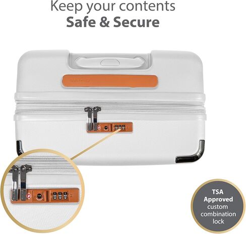 مجموعة Champs 'Vintage III' '3 قطع قابلة للتوسيع الأمتعة الدوار مجموعة الأمتعة مع ميناء USB (العاج) in Kuwait