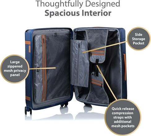 CHAMPS 'VINTAGE III COLLECTION' 3-PIECE EXPANDABLE HARDSIDE SPINNER LUGGAGE SET WITH USB PORT (IVORY) in Kuwait