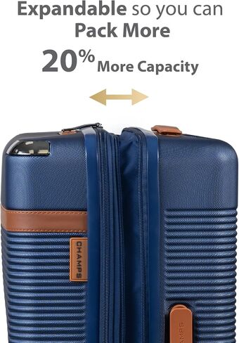 CHAMPS 'VINTAGE III COLLECTION' 3-PIECE EXPANDABLE HARDSIDE SPINNER LUGGAGE SET WITH USB PORT (IVORY) in Kuwait