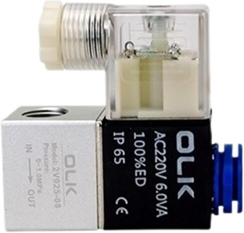 10pcs 2V025-08/06 For Air Solenoid Valve Pneumatic Control Valves Normally Closed DC 12V 24V 220V 110V 2 Way 2 Position(2V025-06 AC110V) in Saudi Arabia