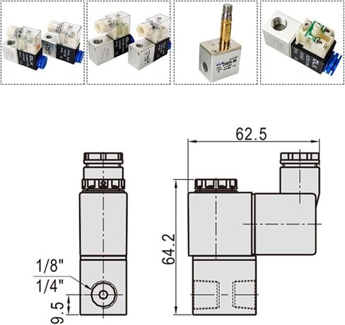 10pcs 2V025-08/06 For Air Solenoid Valve Pneumatic Control Valves Normally Closed DC 12V 24V 220V 110V 2 Way 2 Position(2V025-06 AC110V) in Saudi Arabia
