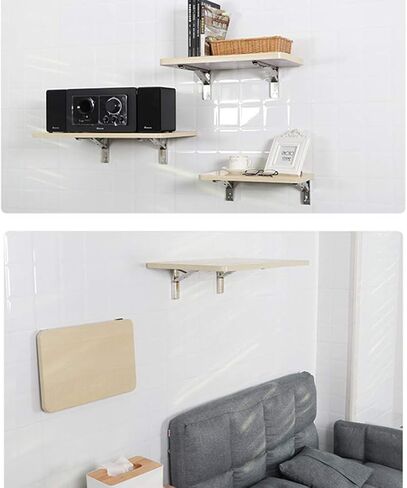 طاولة أوراق قابلة للطي صغيرة مثبتة على الحائط ، طاولة عمل دلو من الخشب العائم in Kuwait