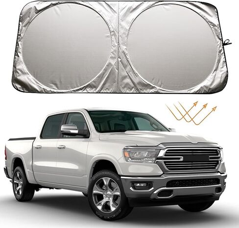 Xhring Windshield Sun Shade Sunshade for Dodge Ram 1500 2500 3500 2010-2024 2025 2026 2/4 Quad Quad Crew Mega Pickup Accessories ، Window Window Sun Shield in Saudi Arabia