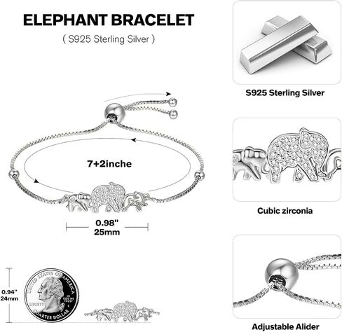 سوار الفيل الفضي الحالم للنساء للنساء عائلة سوار عائلة لطيف مجوهر in Kuwait