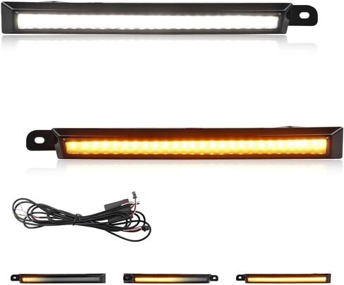 2 PCS Sequential Switchback LED الجانبية الجانبية المصباح الأمامي ضوء النهار للركض ل toyo-ta تاكوما 1996-2002 الاستبدال الوفير الأمامي مصباح أبيض النهار الجري تشغيل Amber LED in Kuwait