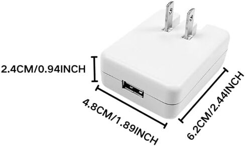شاحن حائط USB مسطح، قابس سفر قابل للسحب، محول طاقة USB، كتلة شحن 10 وات 5 فولت 2 أمبير، محول طاقة تيار متردد متوافق مع iPhone وPad وSamsung وTablet وKindle والمزيد - أبيض-قطعة واحدة in Kuwait