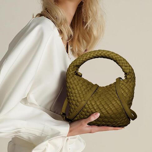 Women's Woven Purse, Small Crossbody Tote Bag with Adjustable Shoulder Strap,Top Handle Handbags for Work/Travel/Daily Use in Saudi Arabia