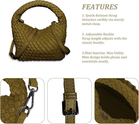 Women's Woven Purse, Small Crossbody Tote Bag with Adjustable Shoulder Strap,Top Handle Handbags for Work/Travel/Daily Use in Saudi Arabia