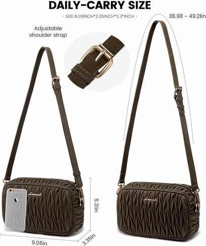 LOVEVOOK Quilted Crossbody Bags for Women, Small Trendy Leather Purse, Crossbody Purse with Adjustable Strap for Gift in Kuwait