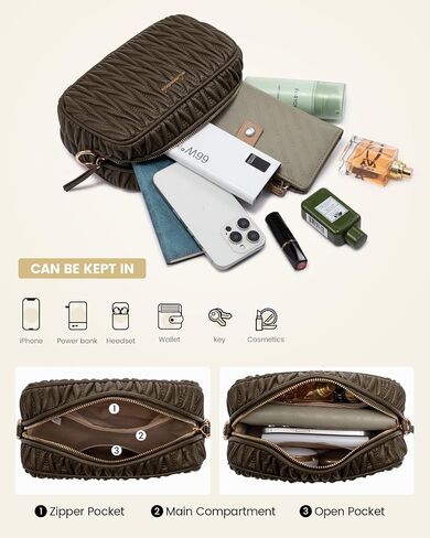 LOVEVOOK Quilted Crossbody Bags for Women, Small Trendy Leather Purse, Crossbody Purse with Adjustable Strap for Gift in Kuwait