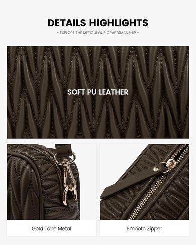 LOVEVOOK Quilted Crossbody Bags for Women, Small Trendy Leather Purse, Crossbody Purse with Adjustable Strap for Gift in Kuwait
