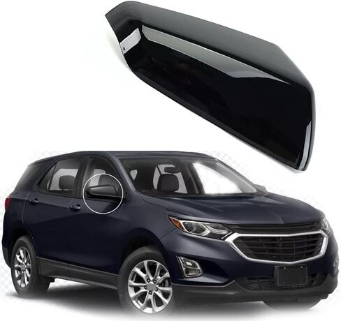 Car Side Rearview Mirror Cover Cap for Chevrolet Equinox Terrain for GMC Terrain 2018 2019 2020 2021 2022 2023 23406417 23406416(Black-Right) in Saudi Arabia