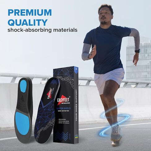 [New 2025] Orthotic Work Insoles - Work Boot Inserts for Standing All Day - Anti Fatigue Medium Arch Support Shoe Insoles Men Women Insert for Plantar Fasciitis - Flat Feet Leg Feet Pain Relief in Kuwait