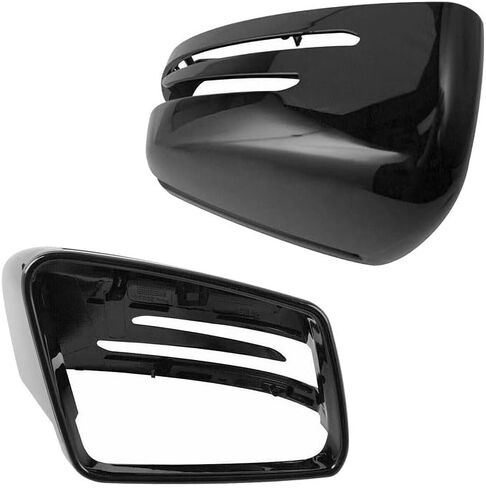 1Pair Left Right Side Door Wing Rearview Mirror Cover Caps for Mercedes A B C E S Class C207 W204 W212 Carbon Fiber/Glossy Black(Black-A) in Kuwait