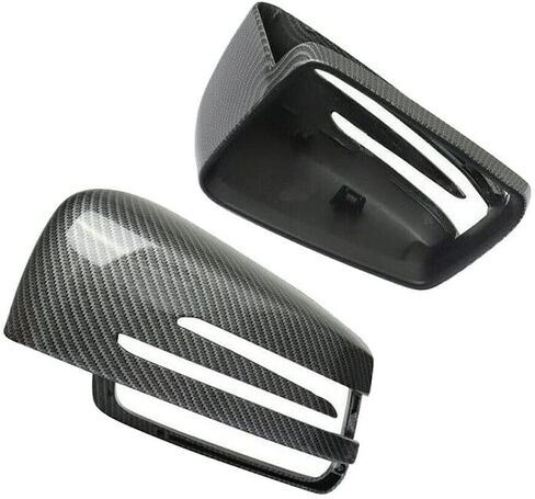 1Pair Left Right Side Door Wing Rearview Mirror Cover Caps for Mercedes A B C E S Class C207 W204 W212 Carbon Fiber/Glossy Black(Black-A) in Saudi Arabia