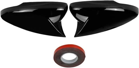 2PCS CAR LEARVING SIDE COVER COVER COPS TRIM CORBON CORBON TOX HORN FORD FORD FORD MACT MACH-E 2021 2022 (Black) in Saudi Arabia