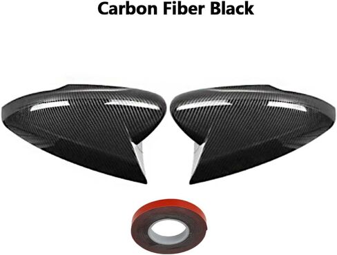 2PCS CAR LEARVING SIDE COVER COVER COPS TRIM CORBON CORBON TOX HORN FORD FORD FORD MACT MACH-E 2021 2022 (Black) in Saudi Arabia