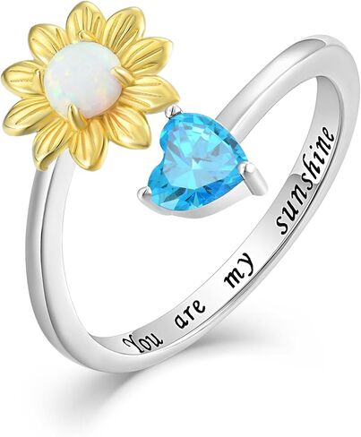YL Pearl Butterfly Open Rings for Women 925 Sterling Silver Birthstone Statement Ring Promise Eternity bands Jewelry in Kuwait