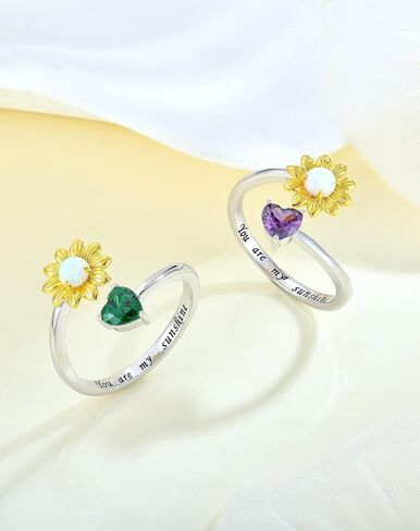 YL Pearl Butterfly Open Rings for Women 925 Sterling Silver Birthstone Statement Ring Promise Eternity bands Jewelry in Kuwait