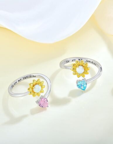 YL Pearl Butterfly Open Rings for Women 925 Sterling Silver Birthstone Statement Ring Promise Eternity bands Jewelry in Kuwait