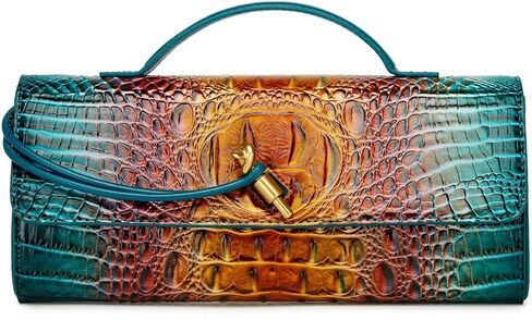 Trendy Women Crocodile Evening Clutch Purse Crossbody Shoulder Handbag Cute Vegan Leather Satchels in Kuwait