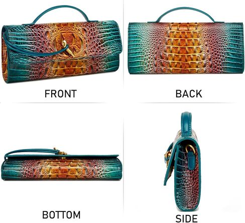 Trendy Women Crocodile Evening Clutch Purse Crossbody Shoulder Handbag Cute Vegan Leather Satchels in Kuwait