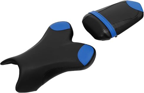 نسخة. السائق الأمامي المتسابق ومقعد الركاب الخلفي مناسب لـ Yamaha YZF R1 2004-2006 ، Stitches Blue in Kuwait