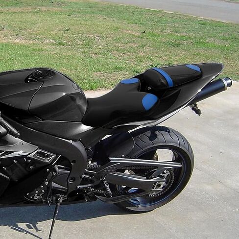 نسخة. السائق الأمامي المتسابق ومقعد الركاب الخلفي مناسب لـ Yamaha YZF R1 2004-2006 ، Stitches Blue in Kuwait