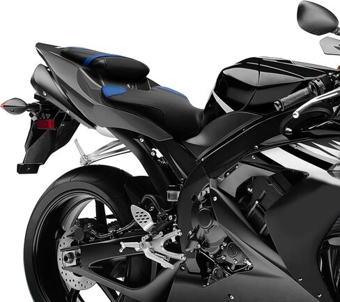نسخة. السائق الأمامي المتسابق ومقعد الركاب الخلفي مناسب لـ Yamaha YZF R1 2004-2006 ، Stitches Blue in Kuwait