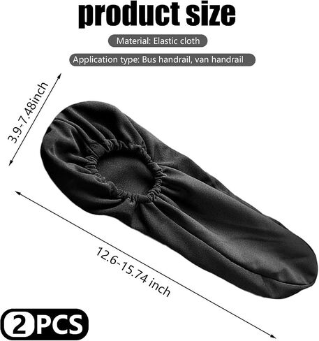 2PCS Car Front Seat Armrest Covers, Soft Front Seat Armrest Protectors, Comfortable Cloth Fabric Armrest Protectors, Car Interior Accessories (Black) in Kuwait