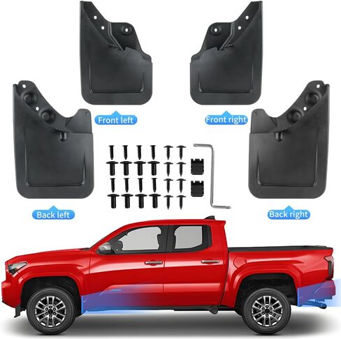 Extra Large Size Car Mud Flaps Splash Guards Mudflaps for Toyota Tacoma 2024 2025 Pickup Truck Auto Exterior Accessories Front Rear Tire Mudguards Wheel Inner Fender Liner Guard Flap Fenders in Saudi Arabia