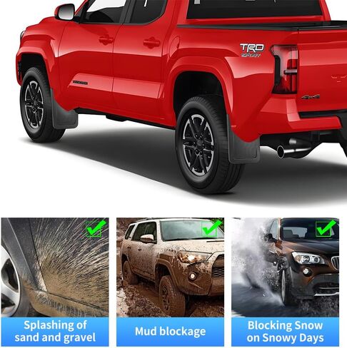 Extra Large Size Car Mud Flaps Splash Guards Mudflaps for Toyota Tacoma 2024 2025 Pickup Truck Auto Exterior Accessories Front Rear Tire Mudguards Wheel Inner Fender Liner Guard Flap Fenders in Saudi Arabia