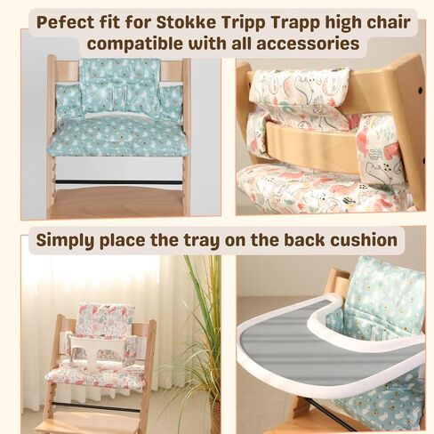 طقم وسائد متوافق مع الكرسي المرتفع Stokke Tripp Trapp (حديقة الزهور (وسادة الجلوس فقط)) in Kuwait
