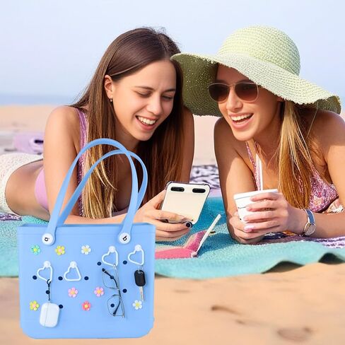2Pcs Inserts Hooks Accessories for Bogg Bag and Simply Southern Tote,Charms Key Holder Heart Shape Hook for Bogg Bags Keychain -Finding Your Keys Quickly(White) in Kuwait