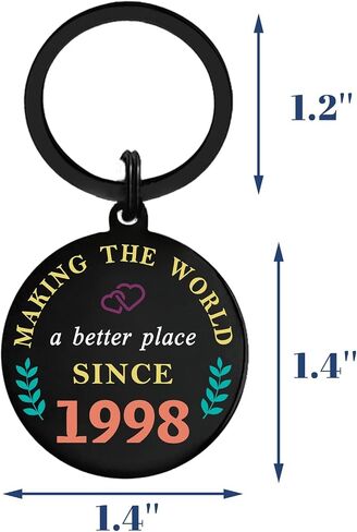 27 Year Old Birthday Gifts - Born in 1998 Birthday Keychain - 27th Birthday Gifts for Men Women in Saudi Arabia